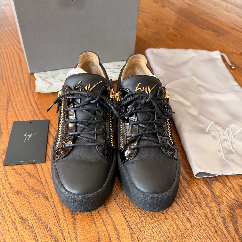 Giuseppe Zanotti Frankie Black Leather Sneakers